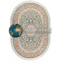 Иранский ковер Shahname 1200 129 Голубой-серый овал